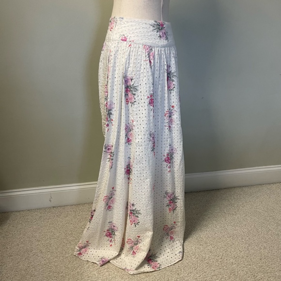 LoveShackFancy Aventi Gathered Floral Print Cotton Skirt - Size 2 - Picture 7 of 12